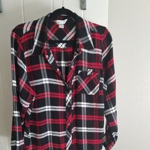 CJ Banks Flannel Long Sleeve Shirt Size 1X